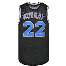 22# Murray Retro Embroidery Breathable Comfortable and Handsome Basketball Jersey Size: S-XXL; Color: White&Black.