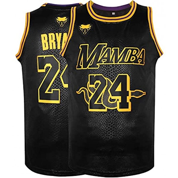 24 Athletic Sports Black Farewell Tribute Snakeskin Basketball Jersey Stitched 90S Hip Hop Fashion Basketball Jersey