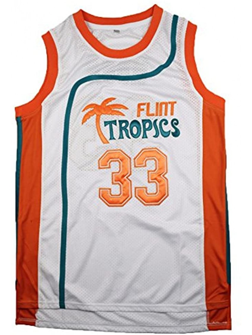 AIFFEE Men's Jersey #33 Flint Tropics Basketball Jersey White S-XXL