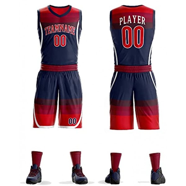 Basketball Jersey Set Custom Vest with Shorts Shirt Multicolor Design Printed Team Name Number Men Teens Uniforms