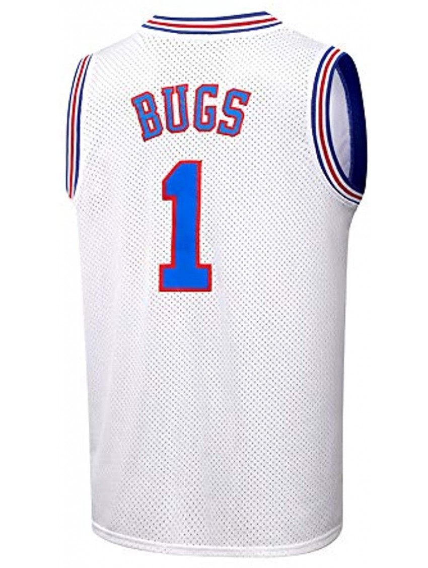 Bugs #1 Space Men's Movie Jersey Basketball Jersey S-XXXL White Black