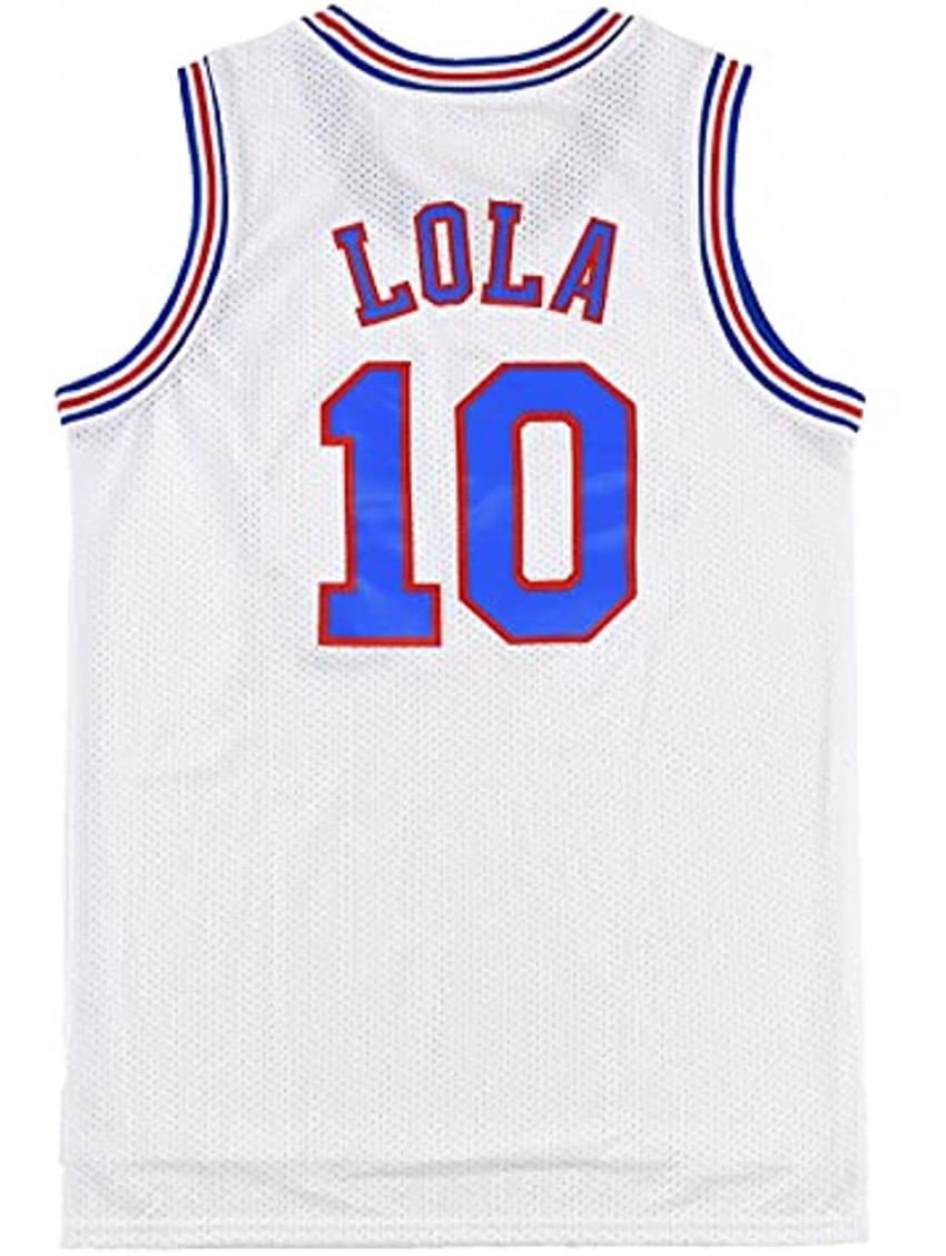 Mens Basketball Jerseys #10 Lola #1 Bugs Movie Space Jersey Shirts White Black