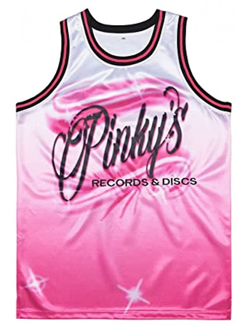 Men's Next Friday Pinky's Record Movie 90s Hip Hop Stitched Sports Fan Basketball Jersey Clothing for Party Pink