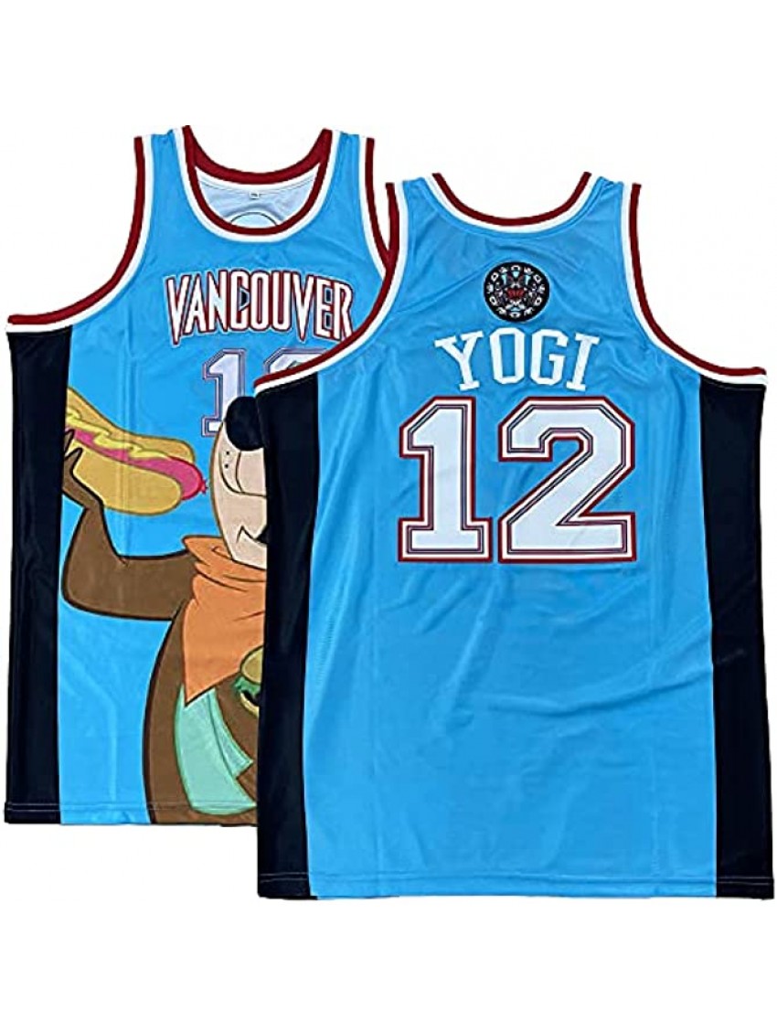 Screens 12 Yogi Basketball Jersey Blue Hip Hop Cloth Shirt S-3XL Stitched Name and Number