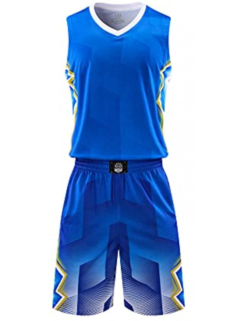 Topeter Men’s Basketball Jersey and Shorts Team Uniform with Pockets Sportswear Uniform