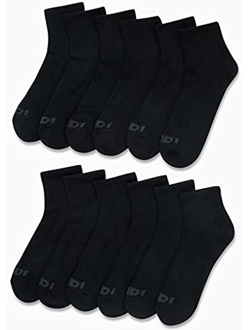 AND1 Men's Athletic Arch Compression Cushion Comfort Quarter Cut Socks 12 Pack