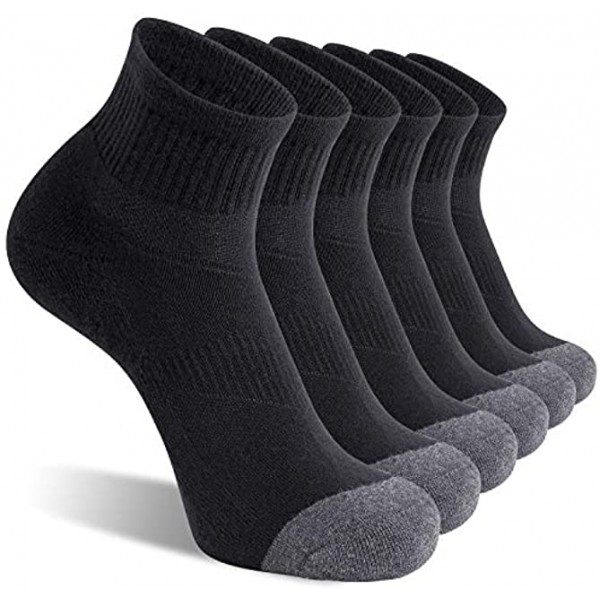 CelerSport 6 Pack Men's Ankle Socks with Cushion Athletic Running Socks