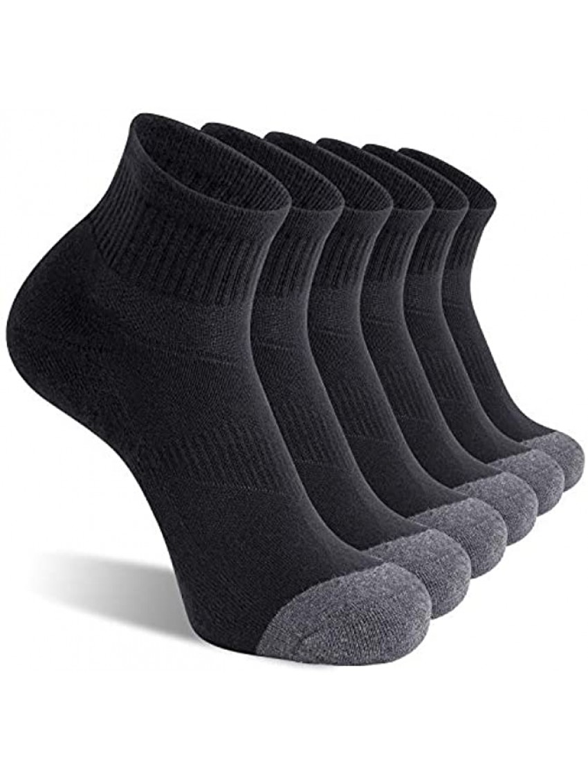 CelerSport 6 Pack Men's Ankle Socks with Cushion Athletic Running Socks