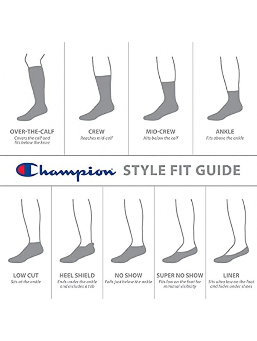 Champion Men's Double Dry 6-Pair Pack Cotton-Rich Low Cut Socks