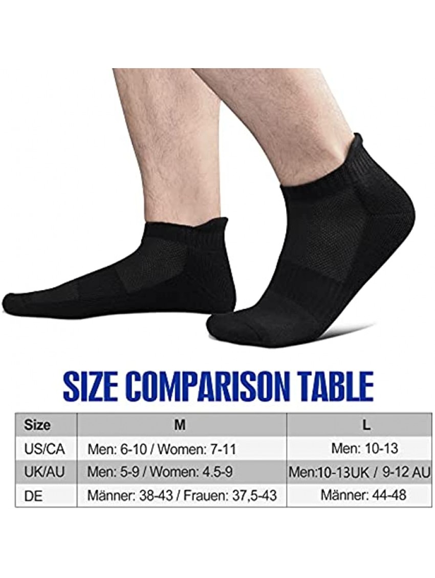 Closemate 7 Pairs Ankle Athletic Running Socks Low Cut Wicking Sport Cushion Tab Socks for Men and Women