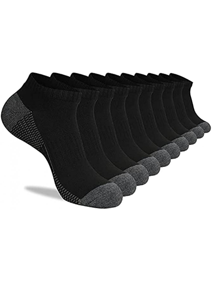 COOVAN 10 Pack Mens Ankle Low Cut Socks Athletic Cushion Casual Socks