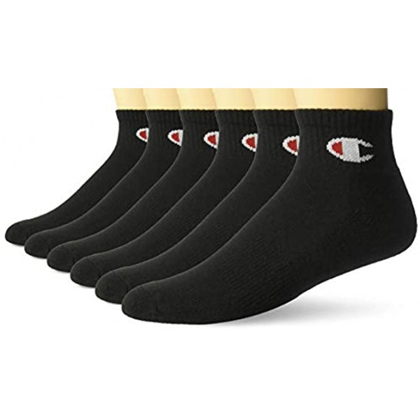 Double Dry Moisture Wicking Champion Logo 6 or 12 Pack Ankle Socks