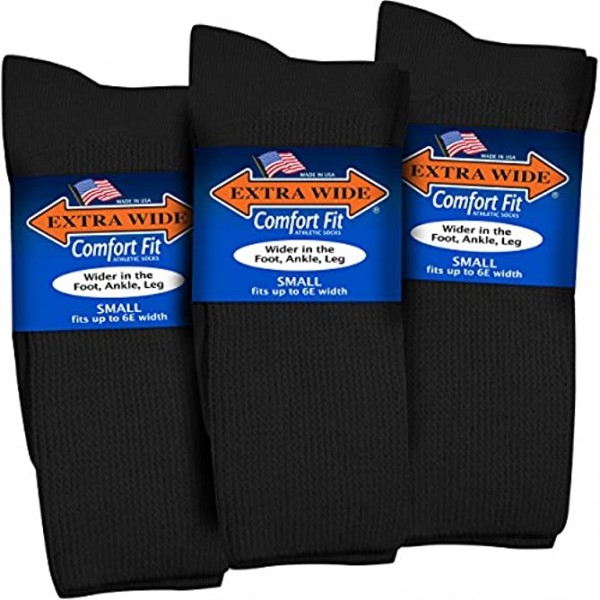 Extra Wide Comfort Fit Athletic Crew Mid-Calf Socks for Men and Women Made in USA Pick your size Do not size up