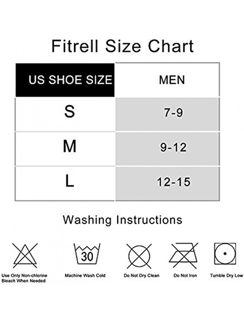 Fitrell 6 Pack Men's Ankle Running Socks Low Cut Cushioned Athletic Sports Socks 7-9 9-12 12-15