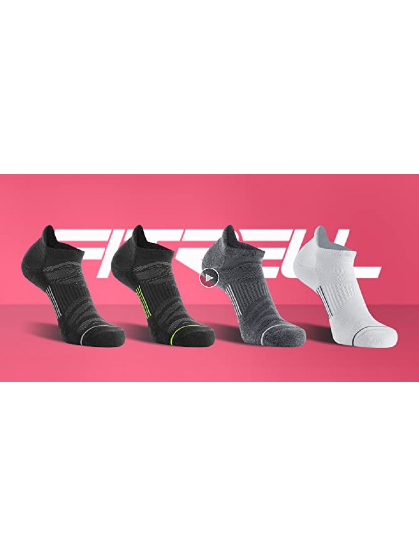 Fitrell 6 Pack Men's Ankle Running Socks Low Cut Cushioned Athletic Sports Socks 7-9 9-12 12-15