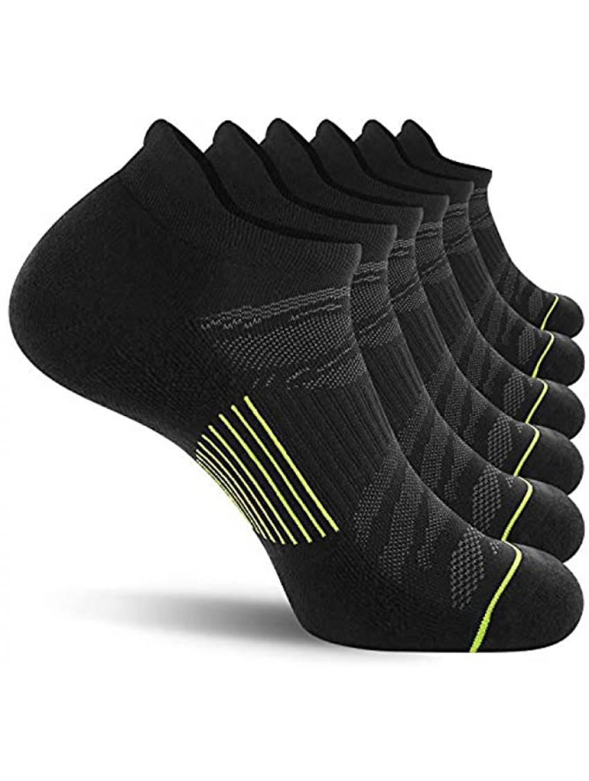 Fitrell 6 Pack Men's Ankle Running Socks Low Cut Cushioned Athletic Sports Socks 7-9  9-12  12-15