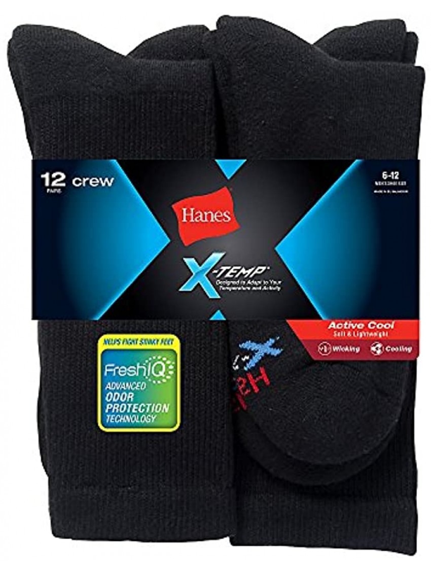 Freshiq X-Temp Active Cool Crew Socks 12-Pack