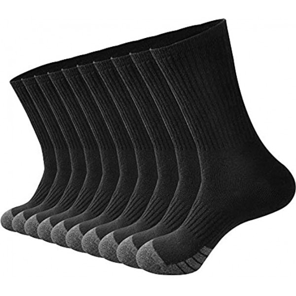 GKX Men's Cotton Athletic Moisture Control Heavy Duty Work Boot Cushion Crew Socks Multi Pack