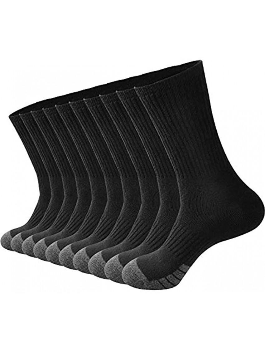 GKX Men's Cotton Athletic Moisture Control Heavy Duty Work Boot Cushion Crew Socks Multi Pack