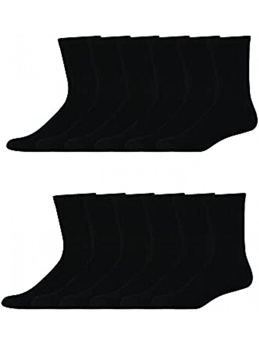 Hanes Men's X-temp Cushioned Crew Socks Pack of 12 Pairs