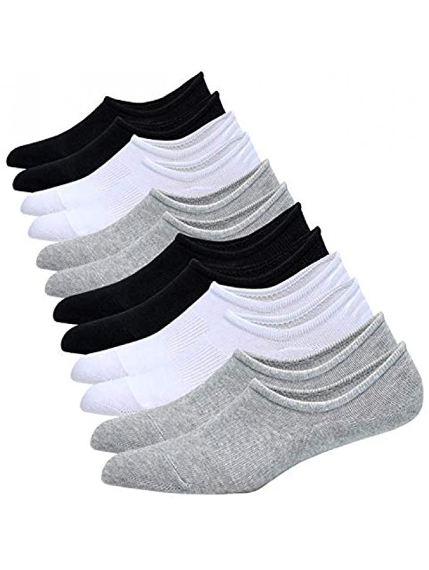 Jormatt Mens Cotton Low Cut No Show Socks With Non-Slip Grips 6 Pairs 8 Pairs