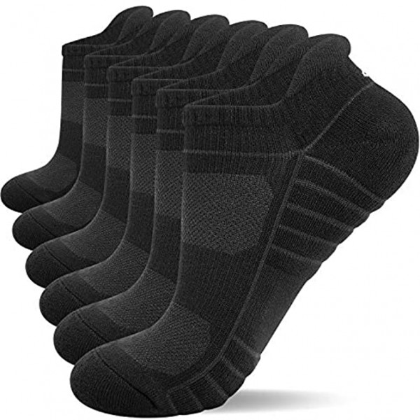 Lapulas Athletic Running Ankle Socks Low Cut Cushioned Anti-Blister Tab Sports Socks Men Women 6Pairs