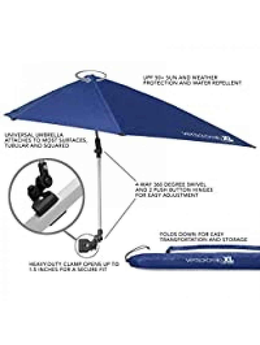 Mac Sports Mac Wagon WTC-145 Black & Sport-Brella Versa-Brella XL Midnight Blue All Position Umbrella with Clamp Midnight Blue