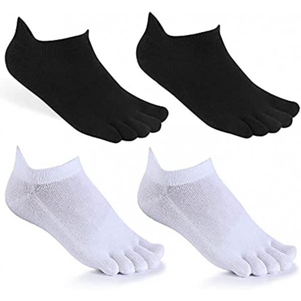 Meaiguo Toe Socks No Show Running Five Finger Socks for Men Women 3-4 Pack
