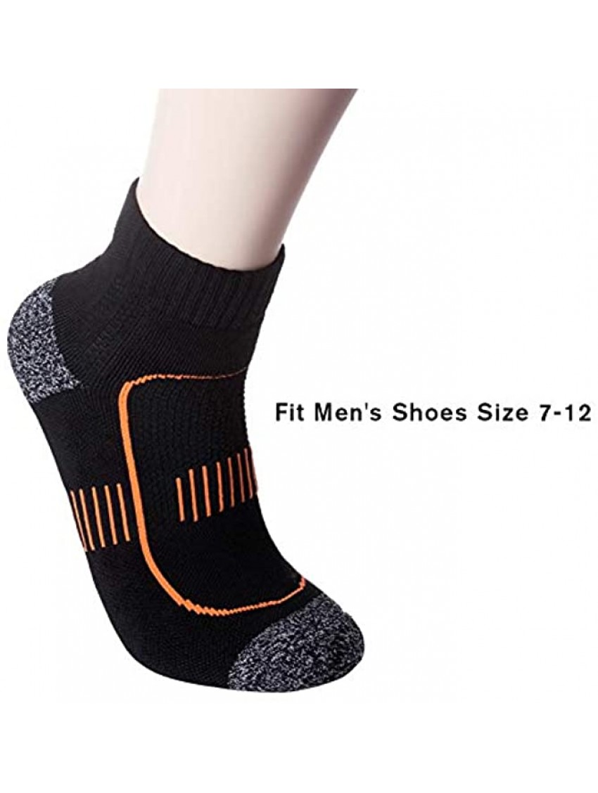 Men's Cushioned Anti Odor Blister Resist Quarter Crew Compression Running Trekking Socks