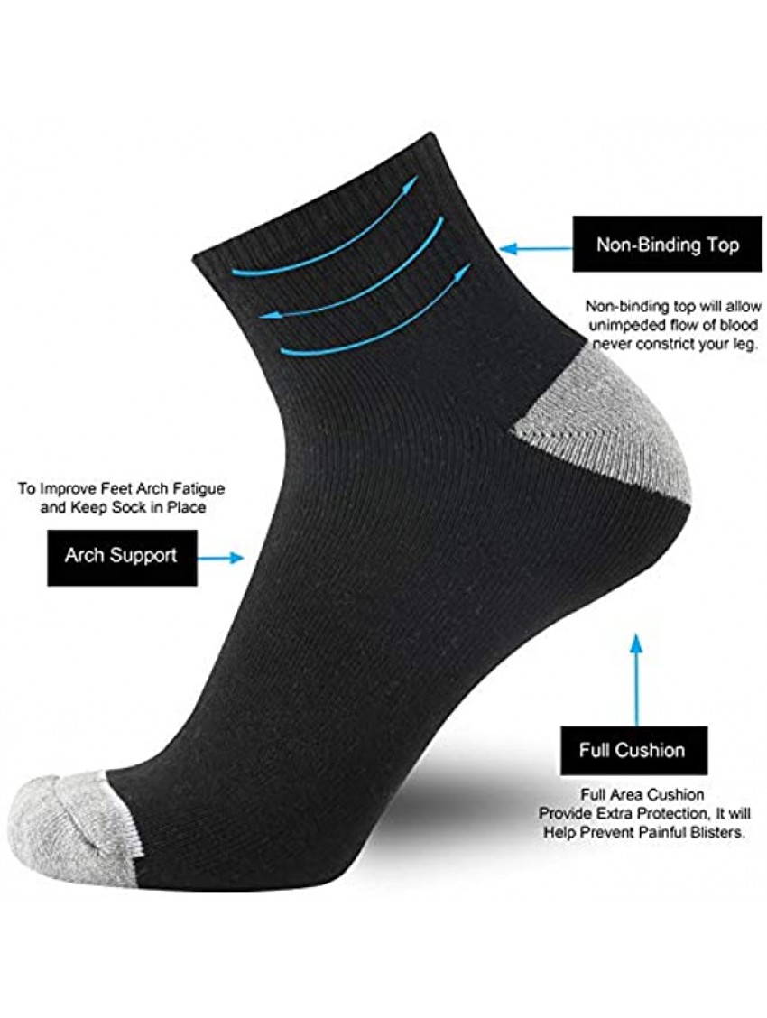 ONKE Men's Athletic Ankle Running Low Cut Sports Socks Thick Cushion with Moisture Wicking Control for Work Training Outdoor