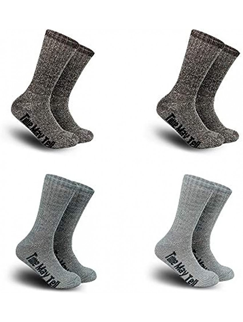 Time May Tell Mens Merino Wool Hiking Cushion Socks Pack 2 4 Pair ,6-13 Size
