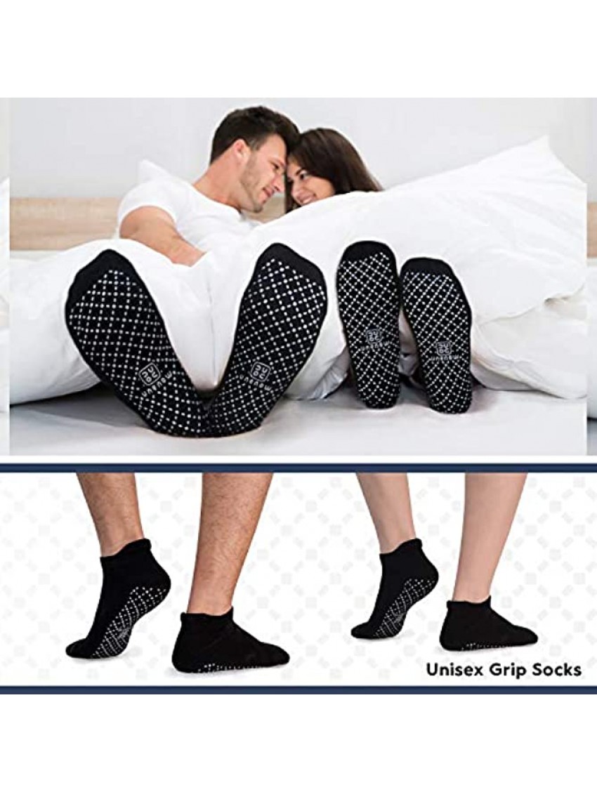 unenow Unisex Non Slip Grip Socks with Cushion for Yoga Pilates Barre Home & Hospital