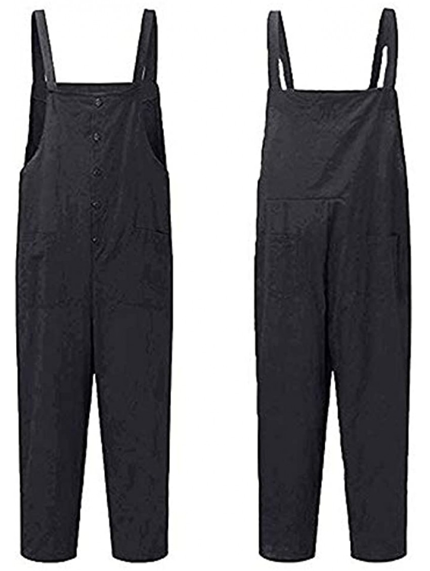 SHOPESSA Jumpsuits for Women Casual Summer Sleeveless Long Pant Rompers Baggy Overalls