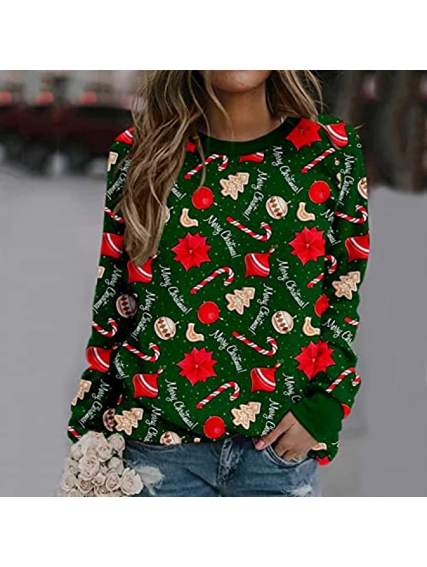 Womens Christmas Sweatshirt Skeleton Plus Size Snowflake Pullover Oversized Slouchy Long Sleeve Shirts Fall Clothes