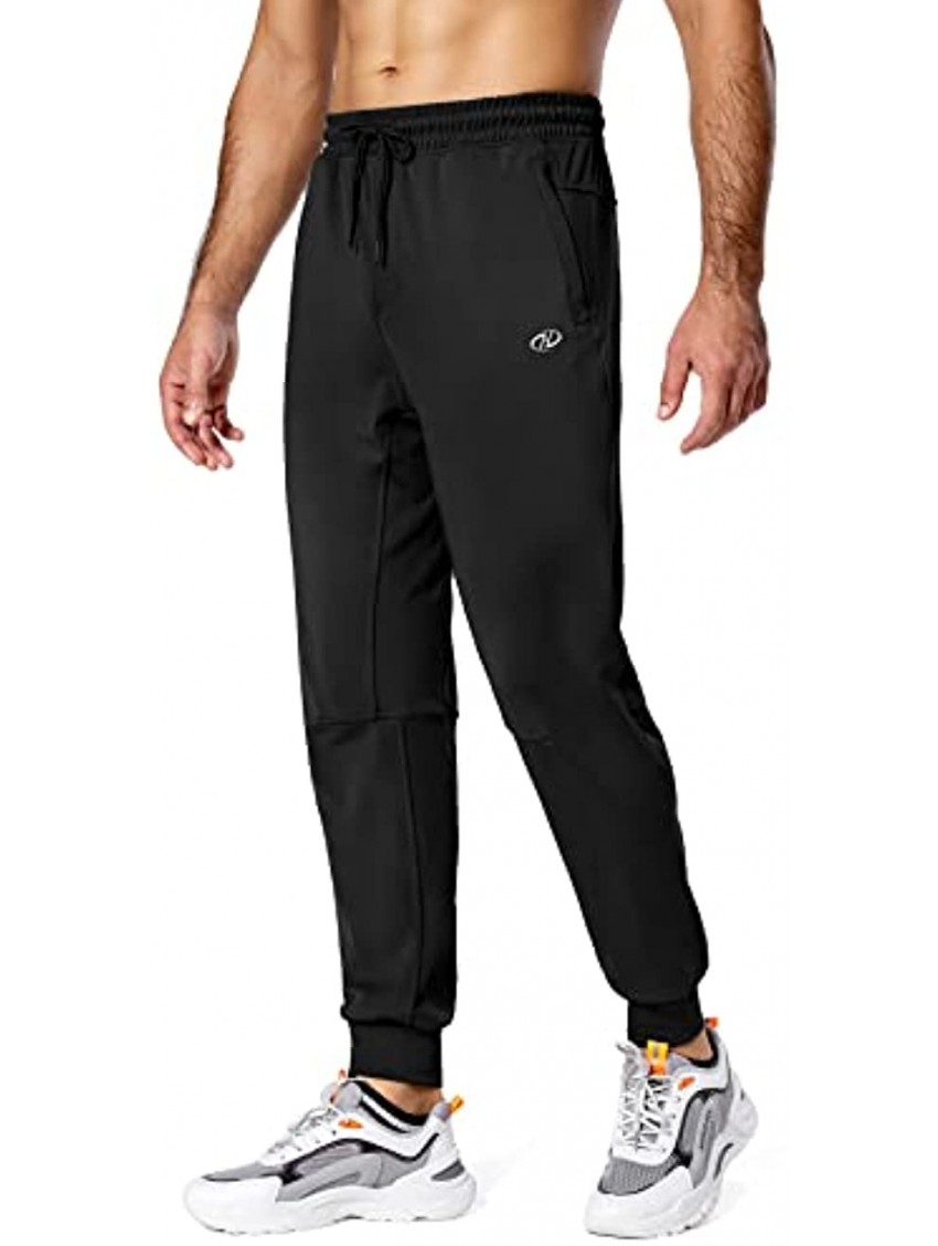 Hugut Men's Jogger Sweatpants Lightweight with Zipper Pockets Tapered Joggers Athletic Pants for Workout Running Training