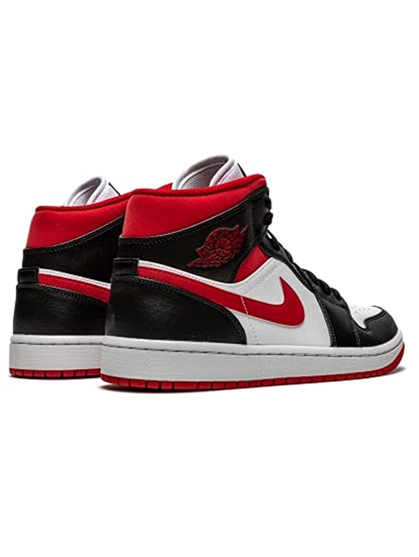 Jordan Mens Air Jordan 1 Mid Leather Synthetic White Gym Red Black Trainers 9.5 US