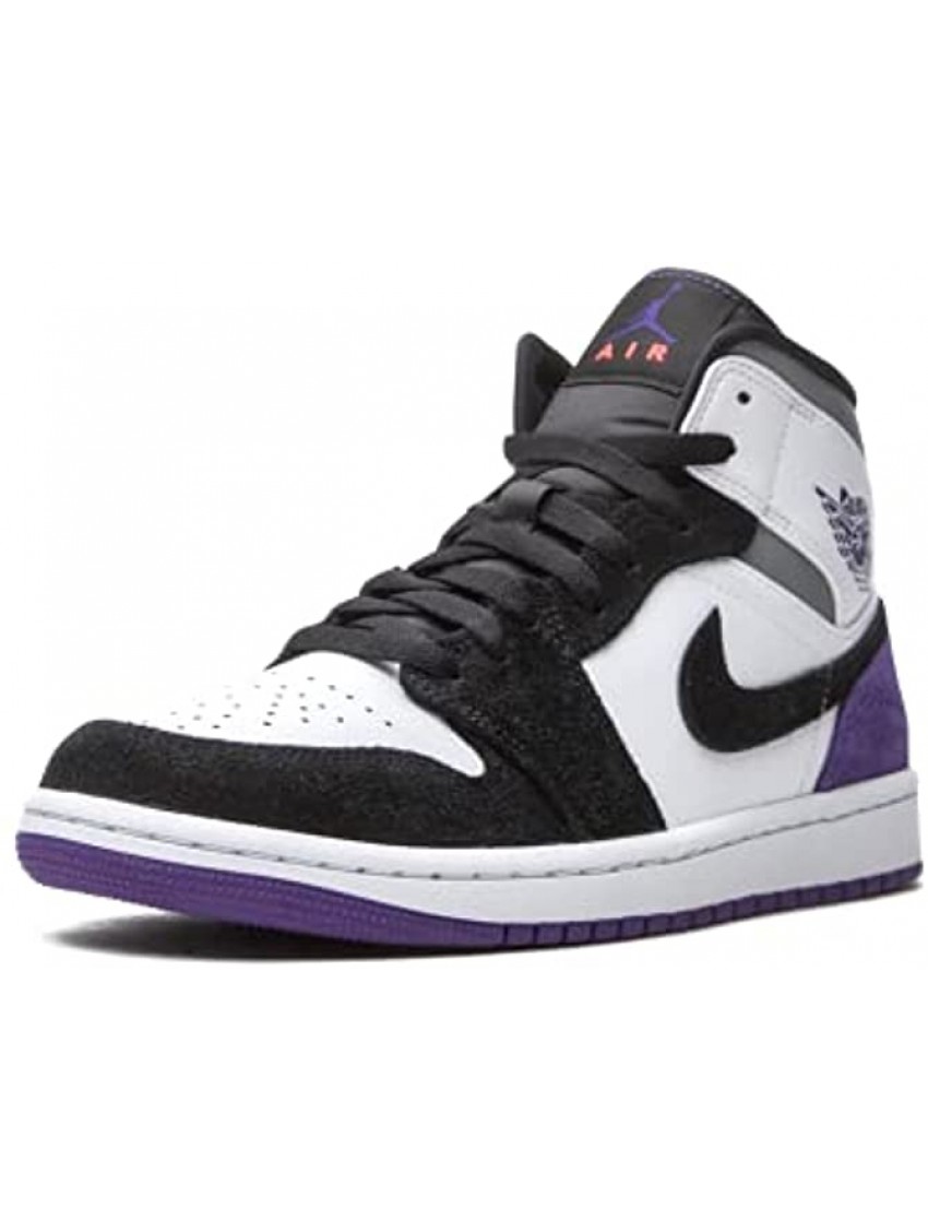 Nike Men's Air Jordan 1 Mid Se Court Purple Suede White Court Purple Black 8