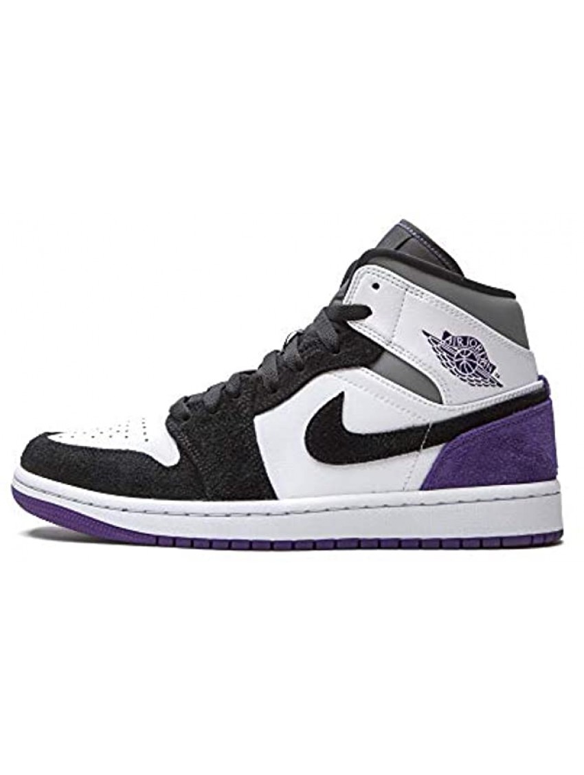 Nike Men's Air Jordan 1 Mid Se Court Purple Suede White Court Purple Black 9