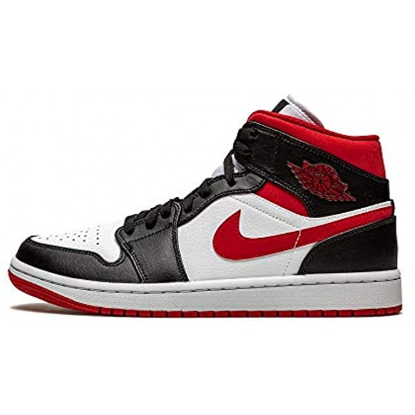 Nike Mens Auir Jordan 1 Mid Sneaker Adult White Gym Red-Black 10 M US