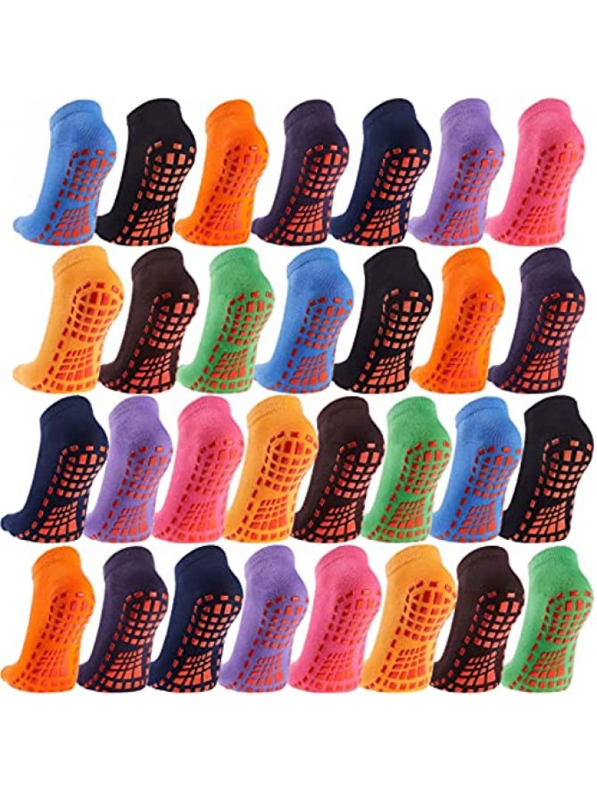 30 Pairs Non-Slip Skid Socks Yoga Socks with Grips Colorful Soft Sport Socks for Women Men Yoga Pilates Barre 10 Colors