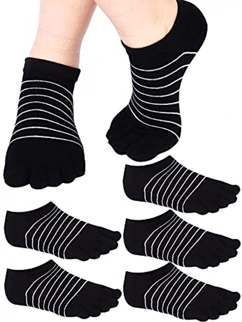 5 Pairs Stripe Toe Socks Five Finger Socks Low Cut Colorful Socks for Women Girl Supplies