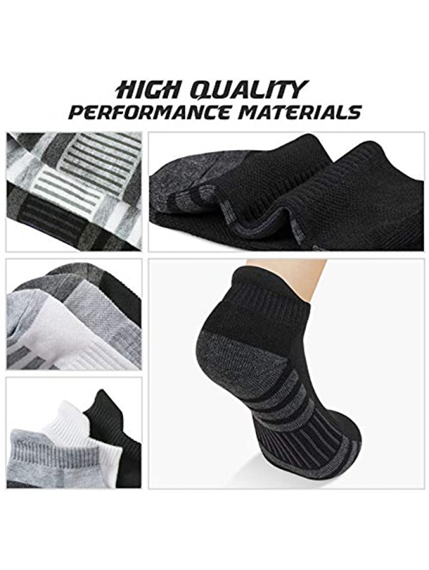 Airacker Ankle Athletic Running Socks Cushioned Breathable Low Cut Sports Tab Socks for Men and Women 6 Pairs