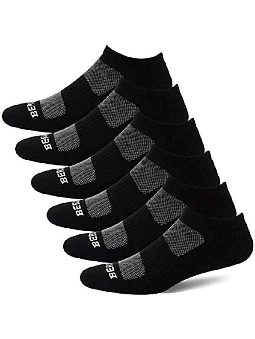 BERING Women's Athletic Low Ankle Cushioned Running Socks 6 Pairs