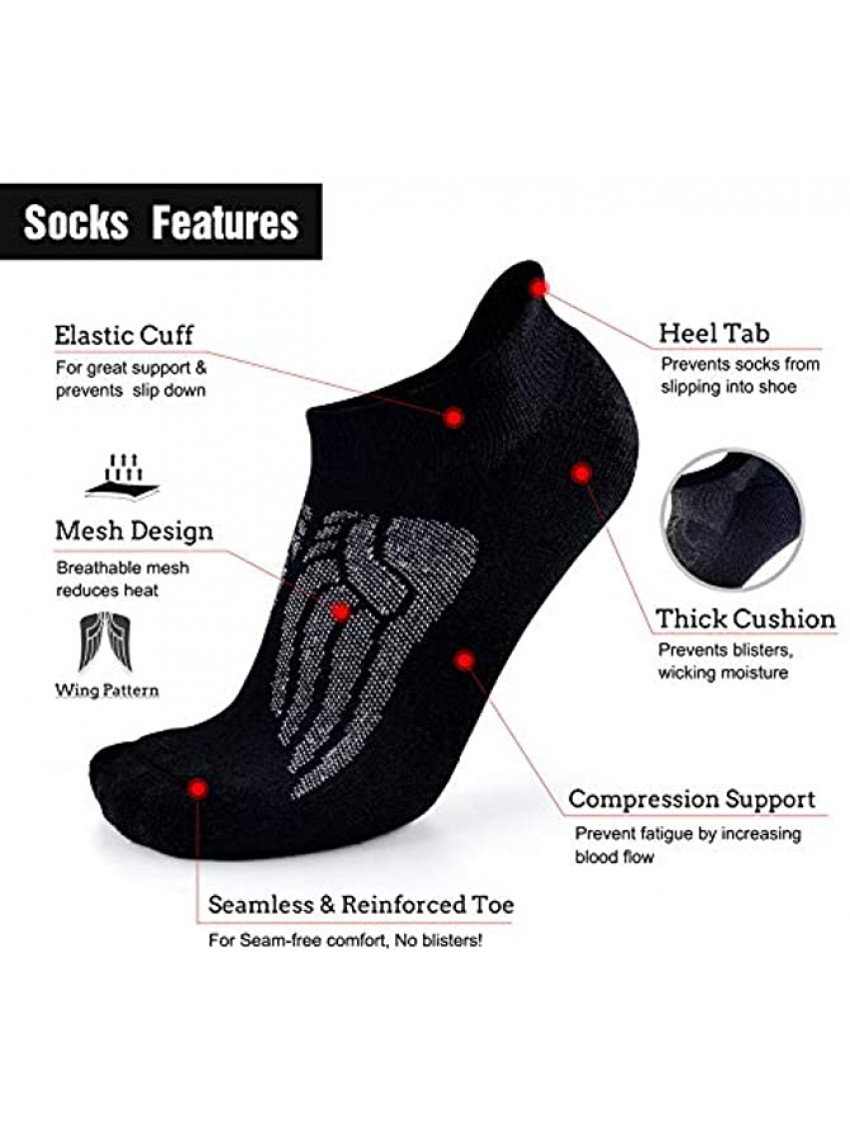 Busy Socks Merino Wool Compression Support Ankle Running Hiking Socks for Men Women Soft Thick Cushion Tab Socks 3 6 Pairs