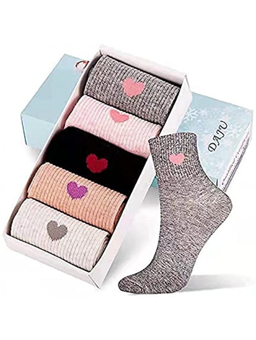 Corlap Women's Crew Socks Ankle High Cotton Fun Cute Athletic Running Socks Gifts For Women 5-Pairs With gifts Box