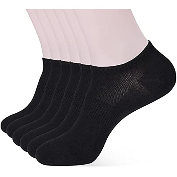 Corlap Women's Low Cut Ankle Athletic Running Socks 6-Pairs White Thin Breathable No Show Short Socks Black for US Size 6-10