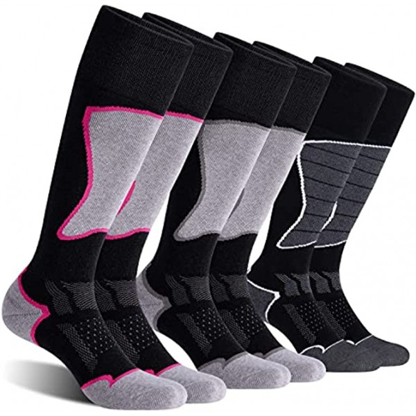 CS CELERSPORT 2 3 Pack Women's Ski Socks for Skiing Snowboarding Cold Weather Warm Socks Winter Thermal Socks
