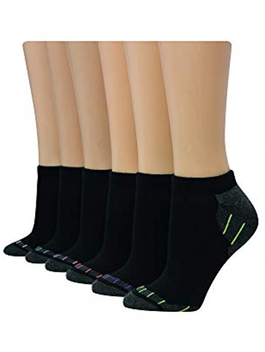 Hanes womens 6-pair Comfort Fit No Show athletic socks Black 8 12 US