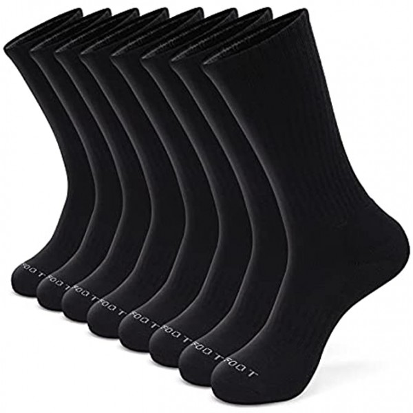 MONFOOT 4-8 Pairs Athletic Cushioned Running Performance Crew Socks For Men Women