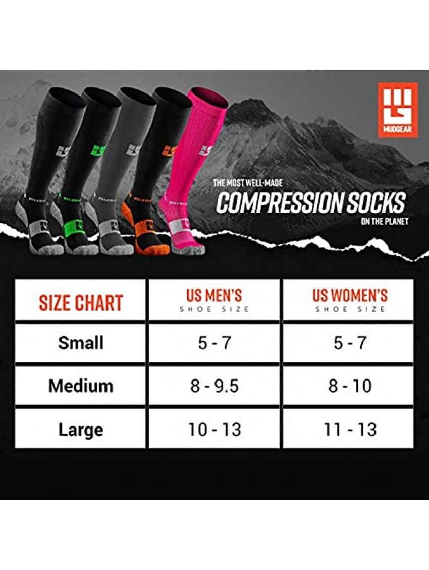 MudGear Premium Compression Socks Run Hike Trail Recovery